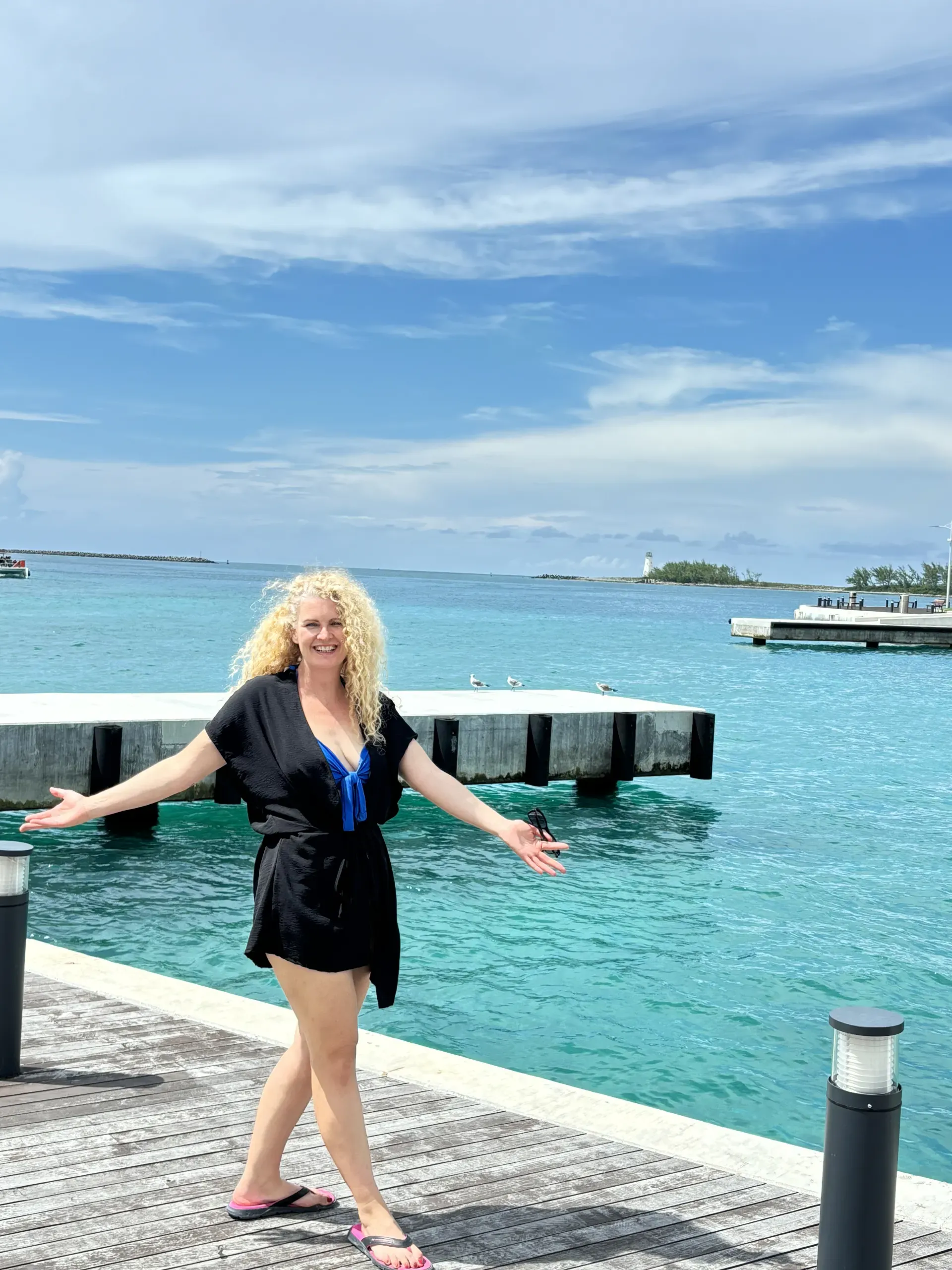 Sue on the pier